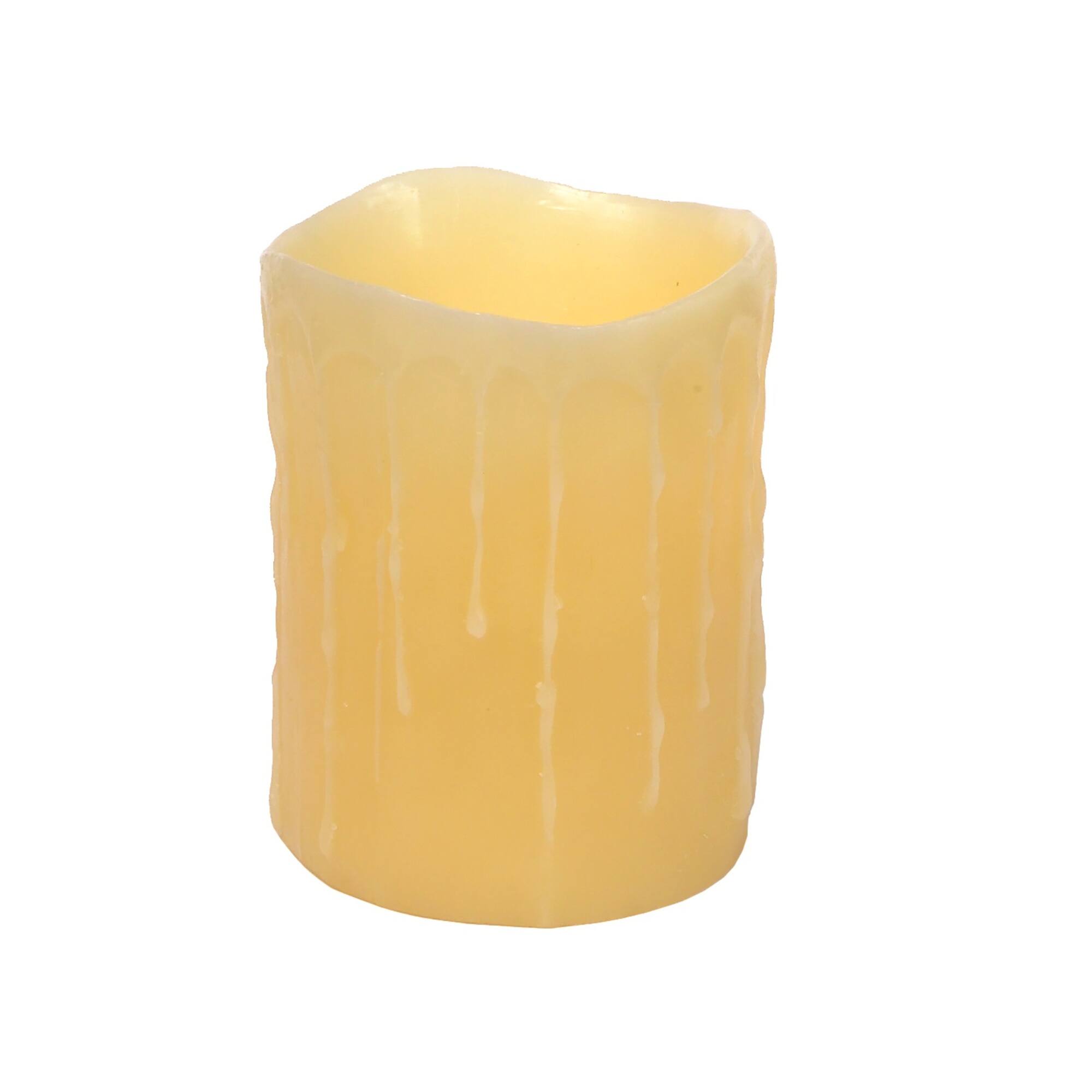4" x 5" LED Wax Dripping Pillar Candle Set
